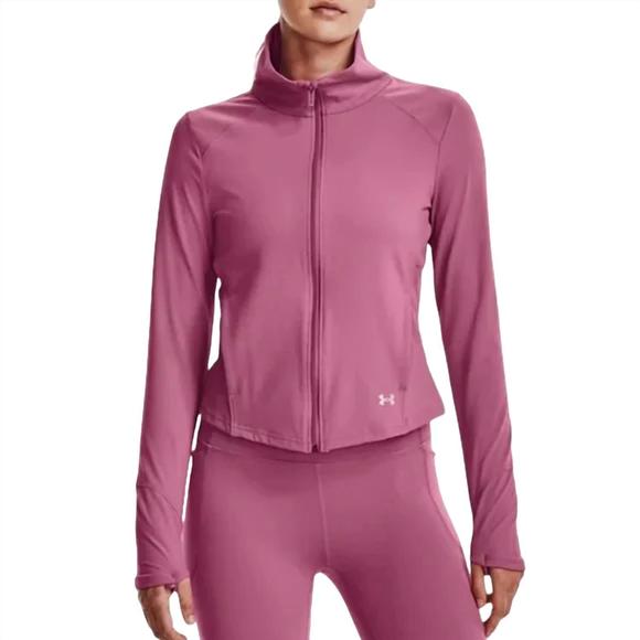 NEW UNDER ARMOUR women's meridian jacket in pace pink/metallic silver - Picture 1 of 3